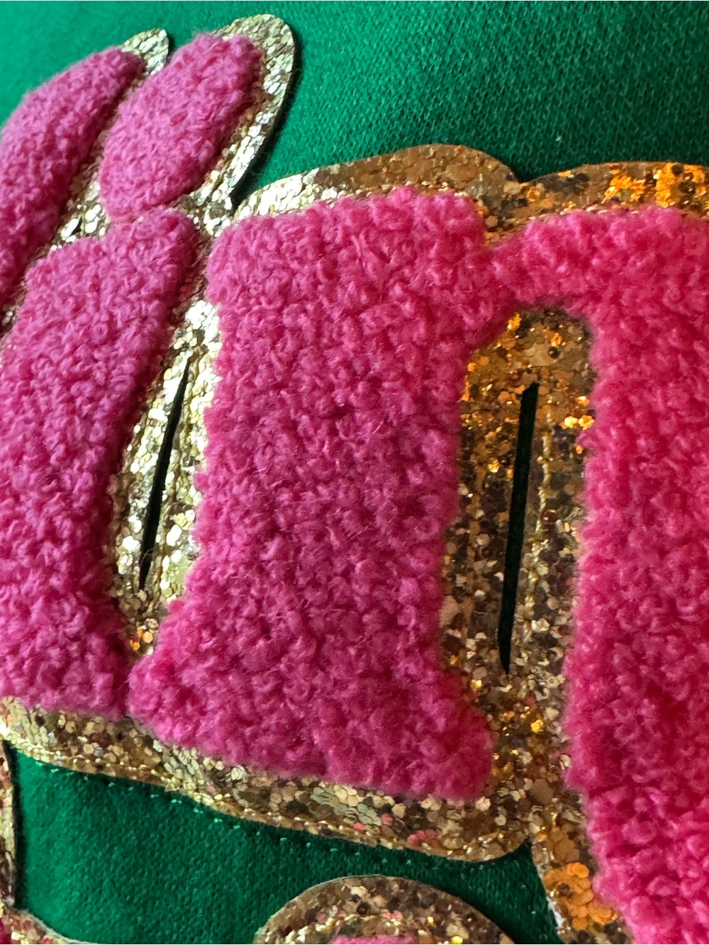 Kirklands Green Sweatshirt with Pink and Gold medium “feelin festive” - Picture 3 of 8